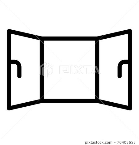 Big window house icon, outline style 76405655
