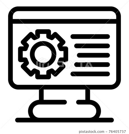 Monitor gear system icon, outline style Monitor gear system icon, outline style 76405737