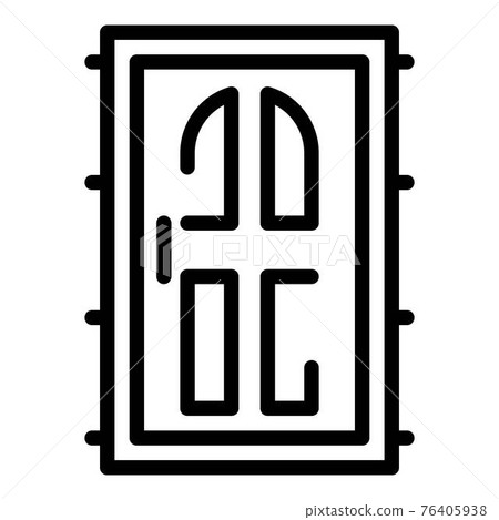 House door icon, outline style House door icon, outline style 76405938