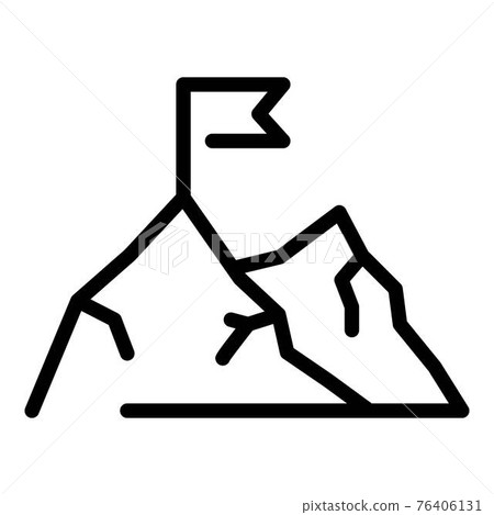 Mountain flag target icon, outline style 76406131