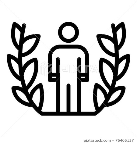 Laurel excellence man icon, outline style Laurel excellence man icon, outline style 76406137