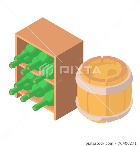 Wine storage icon, isometric style 76406271