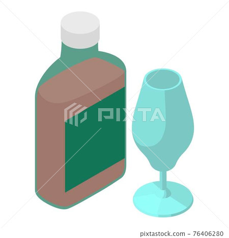 Whiskey icon, isometric style Whiskey icon, isometric style 76406280