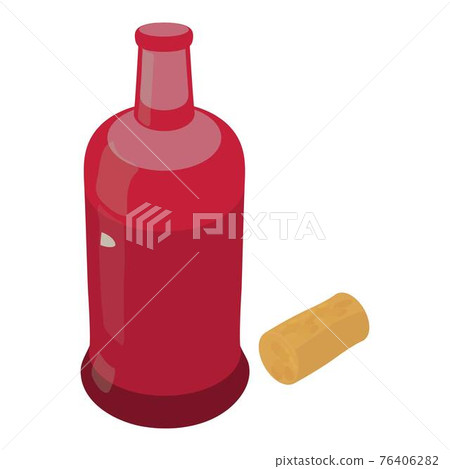 Red wine icon, isometric style Red wine icon, isometric style 76406282