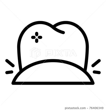 Tooth and gum icon, outline style 76406349