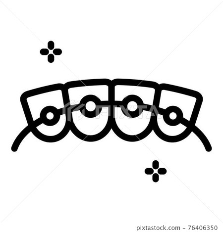 Dental braces rear view icon, outline style 76406350