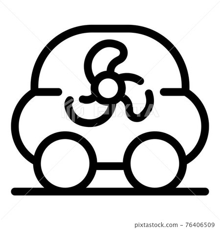 Fan and car icon, outline style 76406509