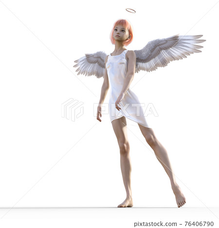 美腿天使燙髮3DCG插畫素材 美腿天使燙髮3DCG插畫素材 76406790
