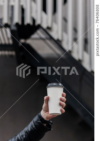 Paper cup of cappuccino coffee Paper cup of cappuccino coffee 76406808