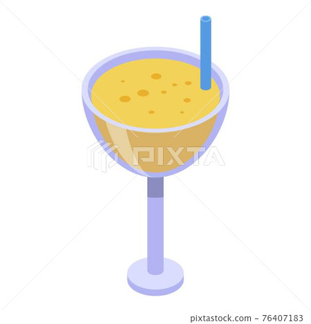 Persimmon cocktail icon, isometric style 76407183
