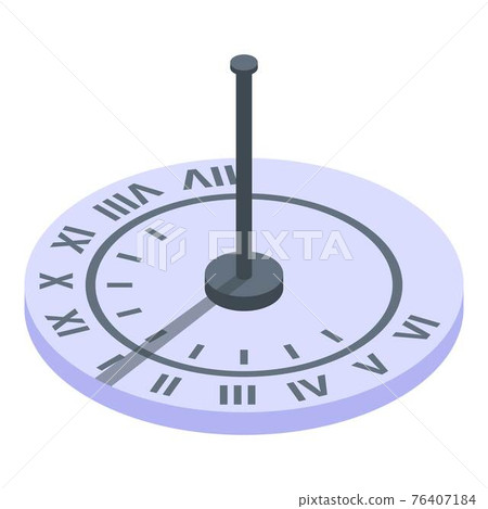 Old sundial icon, isometric style Old sundial icon, isometric style 76407184