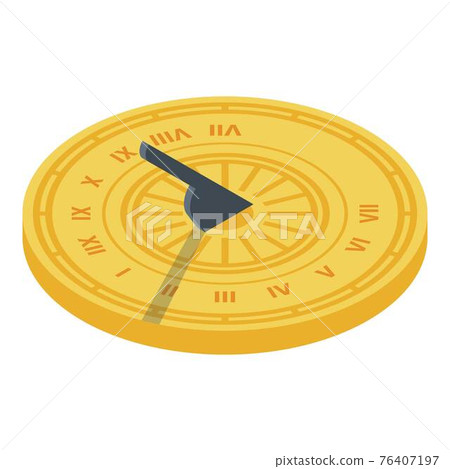 Sundial icon, isometric style Sundial icon, isometric style 76407197