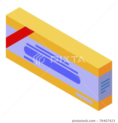 Flu pill box icon, isometric style 76407423