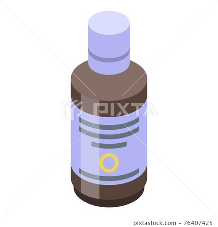 Flu kid syrup icon, isometric style Flu kid syrup icon, isometric style 76407425