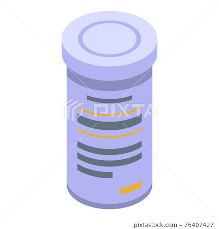 Aspirine jar icon, isometric style Aspirine jar icon, isometric style 76407427