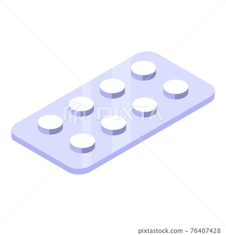 Pills pack icon, isometric style Pills pack icon, isometric style 76407428