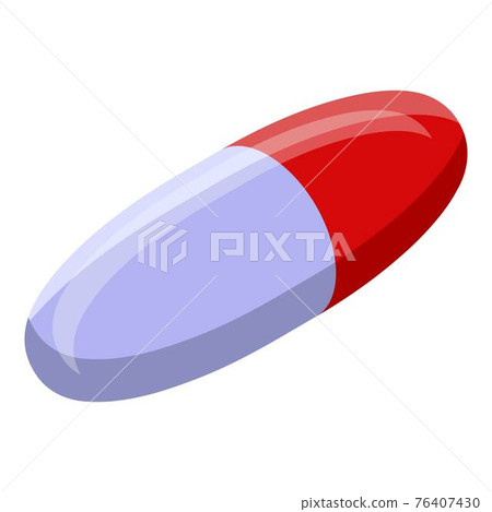 Flu capsule icon, isometric style Flu capsule icon, isometric style 76407430