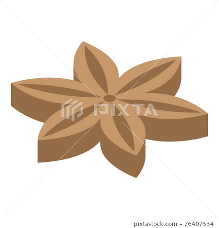 Anise star icon, isometric style Anise star icon, isometric style 76407534