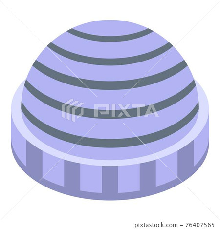 Striped winter headwear icon, isometric style 76407565