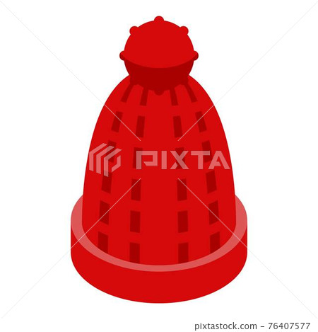 Red woman headwear icon, isometric style Red woman headwear icon, isometric style 76407577