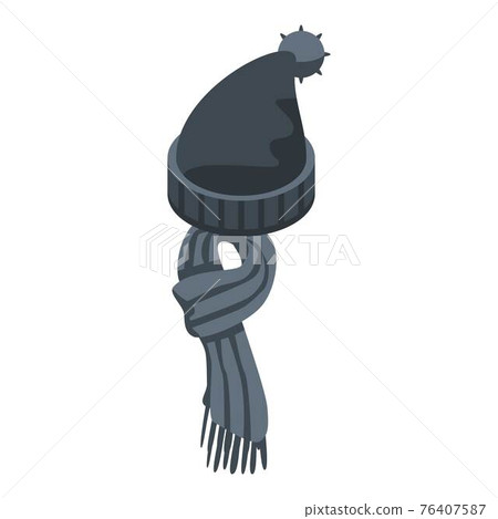 Casual winter headwear icon, isometric style 76407587