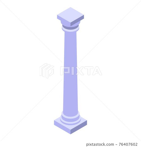 Old column icon, isometric style 76407602
