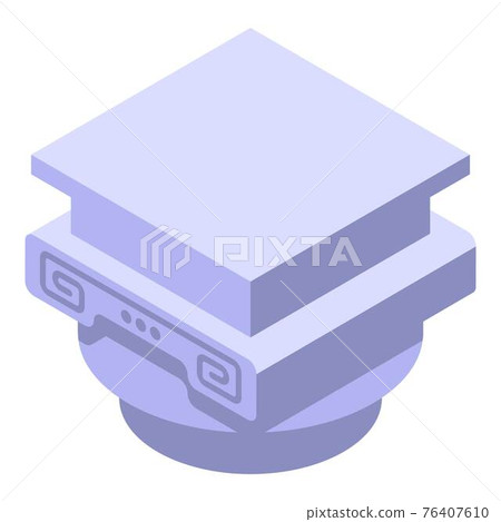 Greek pillar icon, isometric style 76407610