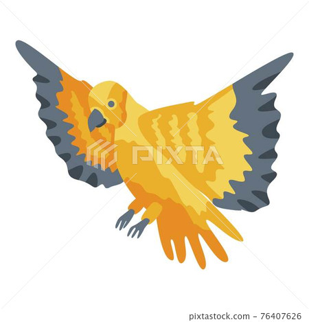 Flying parrot icon, isometric style 76407626