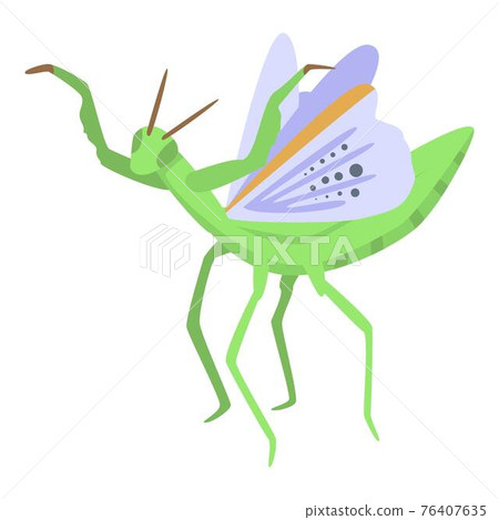 Flying mantis icon, isometric style 76407635