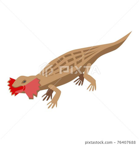 Amazon lizard icon, isometric style Amazon lizard icon, isometric style 76407688