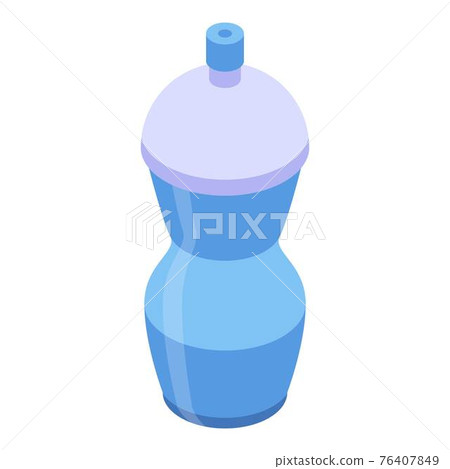 Plastic sippy cup icon, isometric style Plastic sippy cup icon, isometric style 76407849