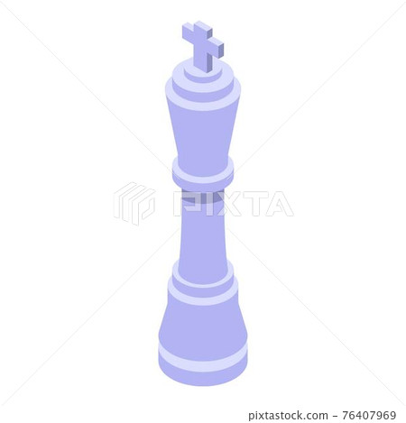 White chess king icon, isometric style White chess king icon, isometric style 76407969