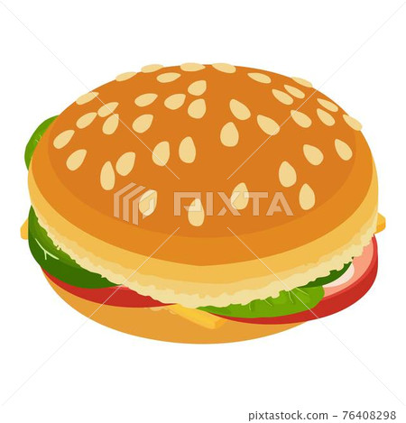 large burger icon, isometric style large burger icon, isometric style 76408298