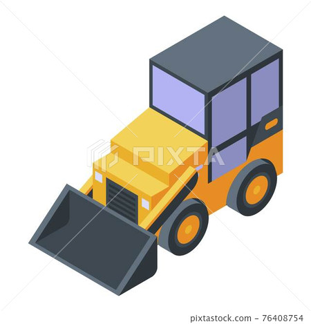 Shovel machine icon, isometric style 76408754
