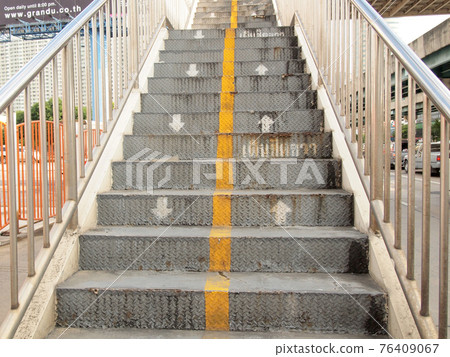 stairs of the overpass in the city stairs of the overpass in the city 76409067