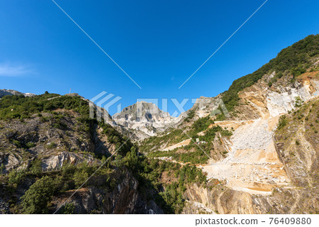 White Carrara Marble Quarries on the Apuan Alps - Tuscany Italy 76409880