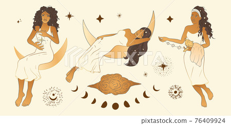 Celestial Woman Vector. Celestial Woman Vector. 76409924