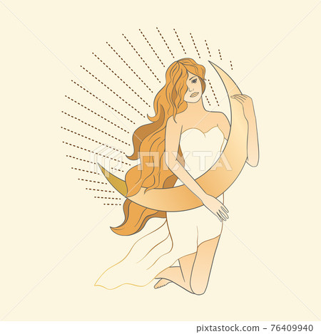 girl lady sacred woman astrology vector. girl lady sacred woman astrology vector. 76409940