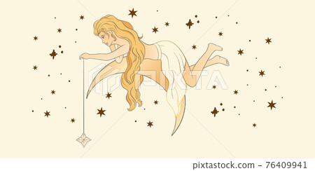 girl lady sacred woman astrology vector. girl lady sacred woman astrology vector. 76409941