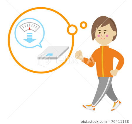 Illustration image of a woman exercising for a diet Illustration image of a woman exercising for a diet 76411188