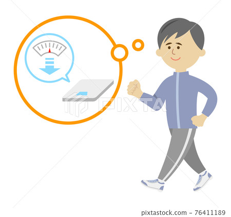 Illustration image of a man exercising for a diet Illustration image of a man exercising for a diet 76411189
