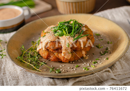 Organic potato pancakes Organic potato pancakes 76411672