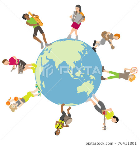 Musicians from various countries and the earth Musicians from various countries and the earth 76411801
