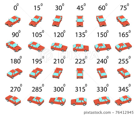A set of 24 compact family car from different angles. A set of 24 compact family car from different angles. 76412945