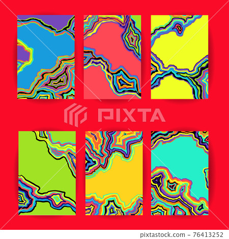 Marble template set. Bright abstract card collection. Vector illustration. Marble template set. Bright abstract card collection. Vector illustration. 76413252