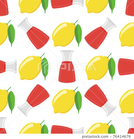 Illustration on theme big colored lemonade in lemon jug Illustration on theme big colored lemonade in lemon jug 76414676