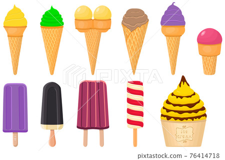 big kit ice cream popsicle different types in cone waffle cup big kit ice cream popsicle different types in cone waffle cup 76414718
