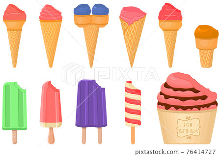big kit ice cream popsicle different types in cone waffle cup big kit ice cream popsicle different types in cone waffle cup 76414727