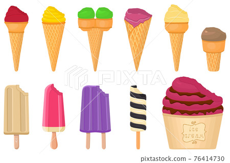 big kit ice cream popsicle different types in cone waffle cup big kit ice cream popsicle different types in cone waffle cup 76414730