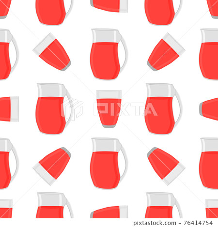 Illustration on theme colored lemonade in glass jug 76414754